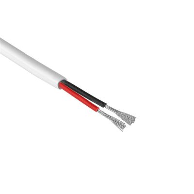 Trunking Solid 2 Conductor 12V Outdoor Speakers Wire Flexible PVC Jacketed LED Lights Audio Project Round Electric Cable Connector Loom (Color : White 20meter, Size : 24 AWG)