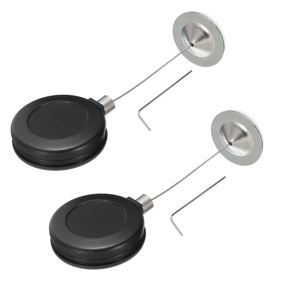 MECCANIXITY 2Set Retractable Security Cable Lock for TV DVD Black 35.43" L