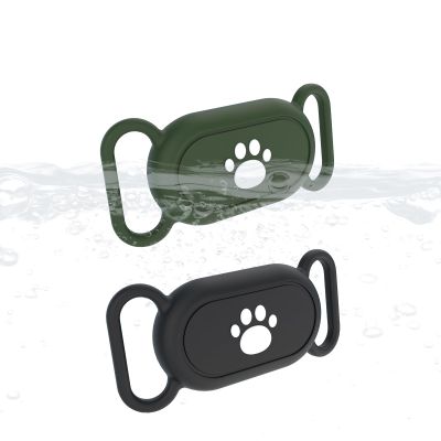(2 Packs) Protective Cases Waterproof for Samsung Galaxy SmartTags 2,Doweiss Silicon Rubber Protective Cover Anti-Scratch for Pet Collars Fit for Galaxy SmartTags 2 Waterproof (Black + Army Green)