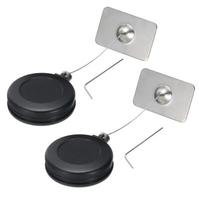 MECCANIXITY Retractable Security Cable Lock 35.43" Length Black 2Set
