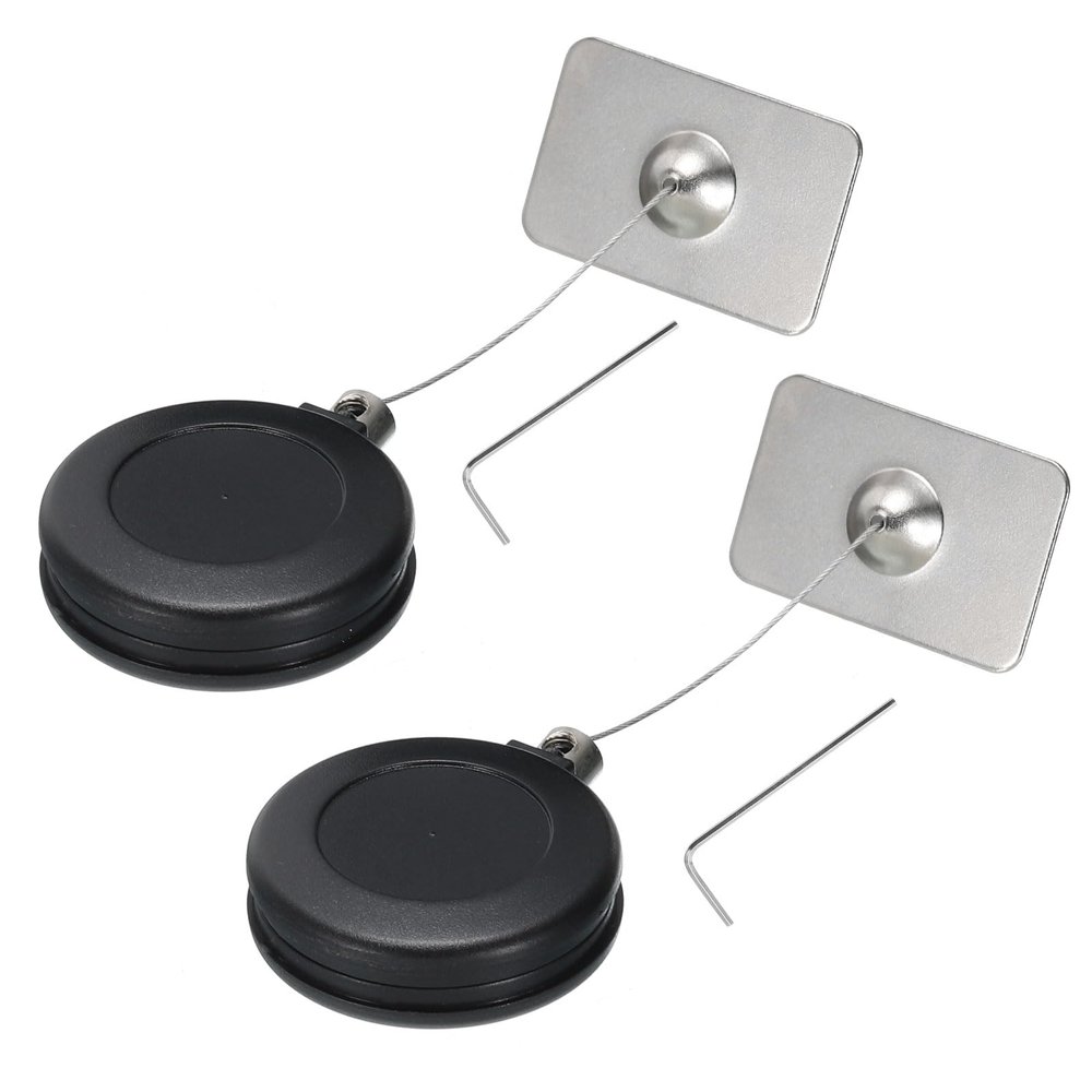 MECCANIXITY Retractable Security Cable Lock 35.43" Length Black 2Set