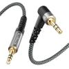 BlueRigger 3.5mm 90 Degree Stereo Audio Cable (6FT, L-Shaped Right Angle Jack, Auxiliary Cable, Male to Male, Hi-Fi Sound)  Aux Cord for Headphones, Car Stereo, Speaker, Phone, Tablet, Laptop view 1