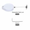 MECCANIXITY Retractable Security Cable Lock,Remote Control Security Lock Round,Remote Control Anti-Lost Rope with Double-Sided Adhesive for TV,DVD,Hardware Cable Lock 2Set White 39.37" Length view 3