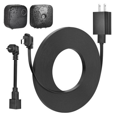 25ft/7.5m Power Adapter for Blink Outdoor 4 (4th Gen) & (3rd Gen)&Blink XT2/XT, Weatherproof Flat Extension Cable with Extra Type C to Micro USB Adapter Continuously Charging Your Blink Outdoor Camera