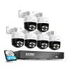ZOSI 4K PoE Security Camera System with AI Face Person Vehicle Detection, 6 x 8MP 4K Outdoor Auto Tracking PT PoE Camera with Floodlights and 2-Way Audio, 8CH 8MP NVR with 2TB HDD (16CH Expandable) view 1