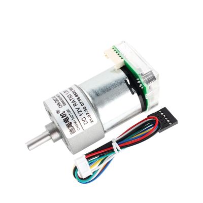 CHR-GM37-3429PE 37mm 6V 12V eccentric Large 30kg.cm Metal Tubular DC gear motor with 448CPR Photoelectric Encoder For DIY (Size : Ratio 30, Color : DC 6V)