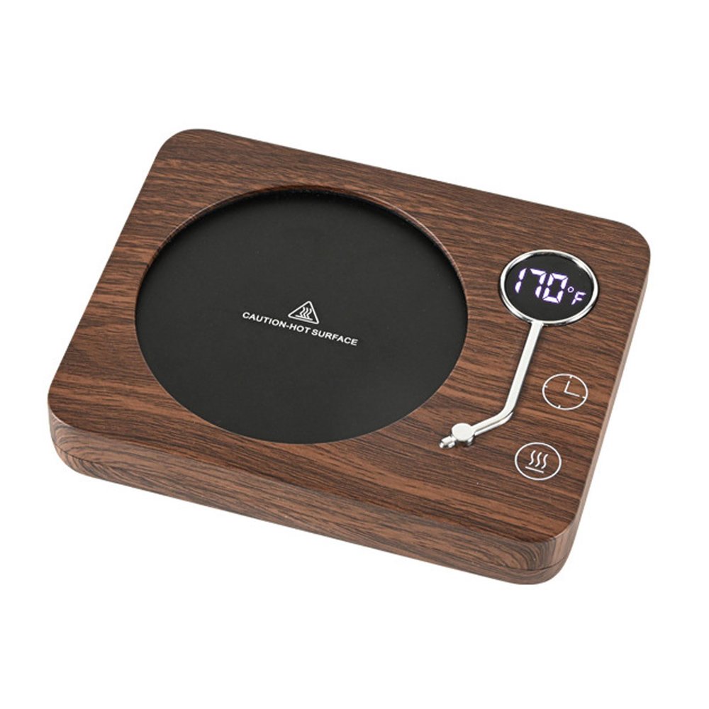 Coffee Mug Warmer for Desk3-Temp Settings & 12-Hour Timer Coffee Warmer Candle Warmer Auto Shut Off  Wax Warmer for Scented Wax Heating Coffee Mug for Coffee, Tea, Milk (Wood Grain)