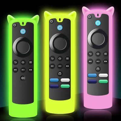 3 Packs Protective Remote Cover Case, Silicone Sleeve Remote Control Cover Glow in The Dark with Lanyard(Glow Green & Glow Yellow & Glow Pink)