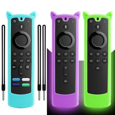 3 Packs Protective Remote Cover Case, Silicone Sleeve Remote Cover Glow in The Dark with Lanyard(Glow Green & Glow Purple & Sky Blue)