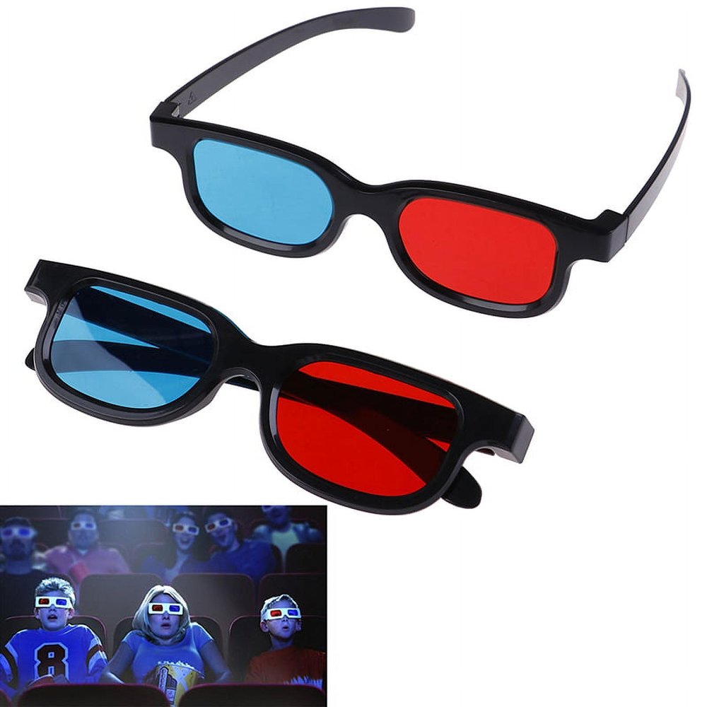 2Pcs Red and Blue 3D Glasses Universal TV Movie Dimensional Video Frame 3D Glasses DVD Game Glass 3D Style Glasses for 3D Movies Games,3D Viewing Glasses,Accessories Light Simple Design