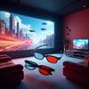 2Pcs Red and Blue 3D Glasses Universal TV Movie Dimensional Video Frame 3D Glasses DVD Game Glass 3D Style Glasses for 3D Movies Games,3D Viewing Glasses,Accessories Light Simple Design view 3
