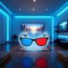 2Pcs Red and Blue 3D Glasses Universal TV Movie Dimensional Video Frame 3D Glasses DVD Game Glass 3D Style Glasses for 3D Movies Games,3D Viewing Glasses,Accessories Light Simple Design view 4