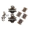 6Pcs/set Antique Bronze Jewelry Wooden Box Case Toggle Hasp Latch with Cabinet Hinge Furniture Accessories Iron Vintage Hardware view 1