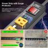 CRST 2Pack 6 Outlet Surge Protector Power Strip 2100J with Switch, 15A/1875W Heavy Duty Mountable Power Strip, Wide Spaced Power Bar for Garage Worshop Home School, 6 FT Cord Black+Yellow view 3