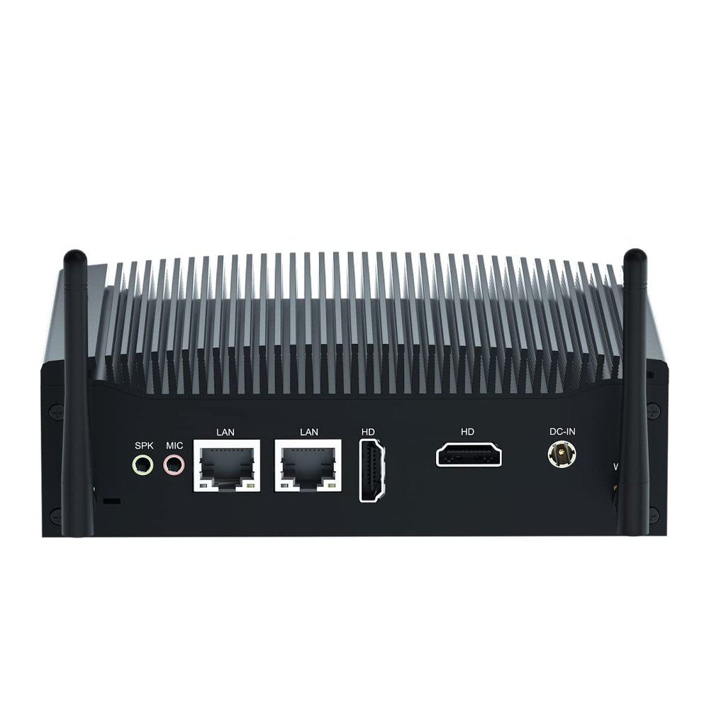 Fanless ITX Mini PC, Industrial PC Windows 11 pro, Core i5 10210U, 32GB DDR4 RAM 512GB SSD, Dual HD, 2-display, RS232 COM, Dual RJ45 LAN, Dual Band Wifi, BT4.2, SIM Slot, 4G Module, FP1 9Pin, WOL