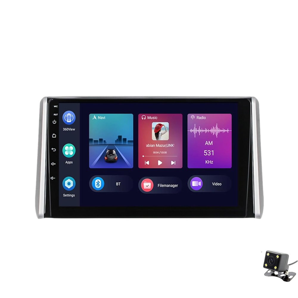 ADMLZQQ Android 11 Car Stereo Double Din Radio for Toyota RAV4 2018-2020 GPS Navigation 10.2'' Multimedia Player Bluetooth Video Receiver with Car-Play 4G WiFi SWC DSP USB Back Camera,Y2 2+32g