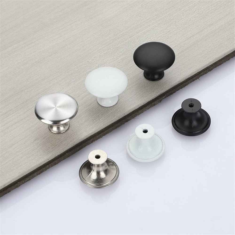JCAKES Stainless Steel Mushroom Kitchen Cabinet Knobs and Handles for Furniture Drawer Knobs Kitchen Drawer Handles Retro Knob 1Pcs (Color : White-Dia.27)