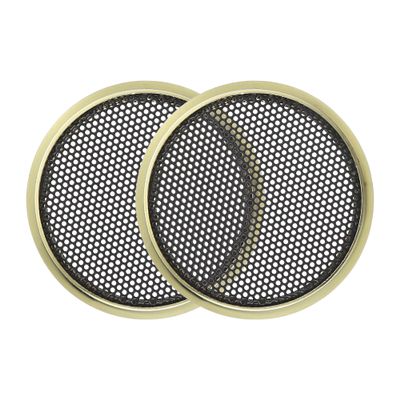 ACROPIX Universal 1.5" Car Speaker Grills Cover Mesh Round 1.5 Inch Audio Speaker Subwoofer Guard Protector Case Iron Gold Tone - Pack of 2