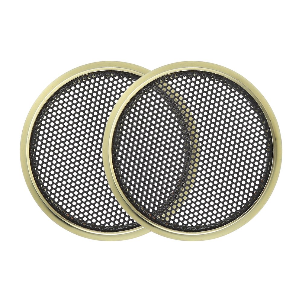 ACROPIX Universal 1.5" Car Speaker Grills Cover Mesh Round 1.5 Inch Audio Speaker Subwoofer Guard Protector Case Iron Gold Tone - Pack of 2