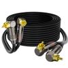 Right Angle RCA Cable 50 FT, 90 Degree 2RCA to 2RCA Stereo Audio Cable, Zinc Alloy Shell, Gold-Plated Plug, 2 RCA Audio Cord, for Home Theater, Subwoofer, HDTV, Amplifier, Hi-Fi System, Car, Speaker view 1
