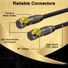 Right Angle RCA Cable 50 FT, 90 Degree 2RCA to 2RCA Stereo Audio Cable, Zinc Alloy Shell, Gold-Plated Plug, 2 RCA Audio Cord, for Home Theater, Subwoofer, HDTV, Amplifier, Hi-Fi System, Car, Speaker view 2