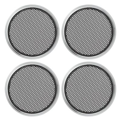ACROPIX Universal 1.5" Car Speaker Grills Cover Mesh Round 1.5 Inch Audio Speaker Subwoofer Guard Protector Case Iron Silver Tone - Pack of 4