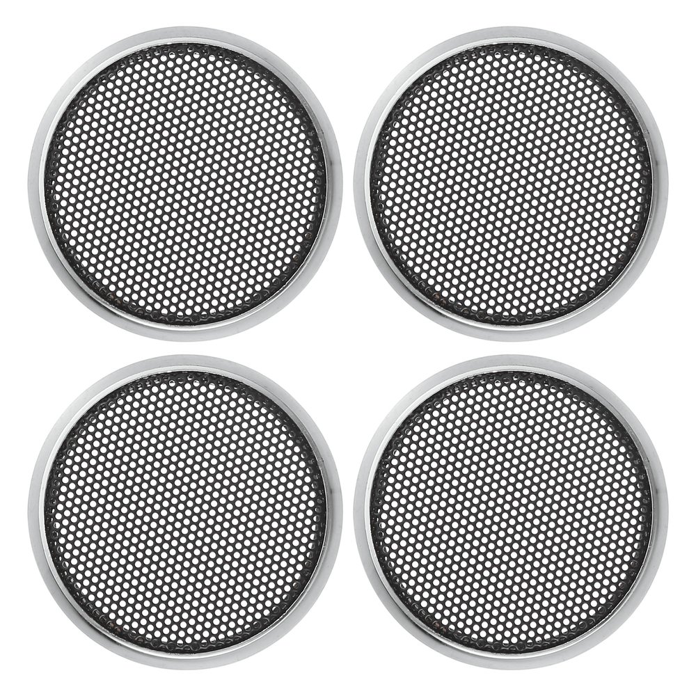 ACROPIX Universal 1.5" Car Speaker Grills Cover Mesh Round 1.5 Inch Audio Speaker Subwoofer Guard Protector Case Iron Silver Tone - Pack of 4