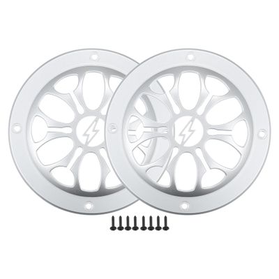 ACROPIX 3" Car Speaker Grills Cover Round 3 Inch Audio Speaker Subwoofer Guard Protector Case with Mounting Screws ABS Silver Tone - Pack of 2