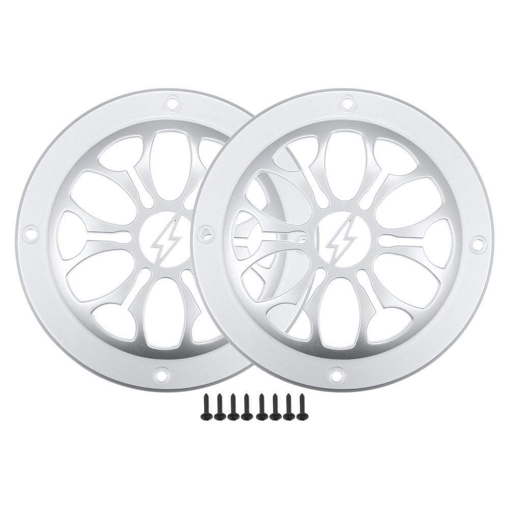 ACROPIX 3" Car Speaker Grills Cover Round 3 Inch Audio Speaker Subwoofer Guard Protector Case with Mounting Screws ABS Silver Tone - Pack of 2
