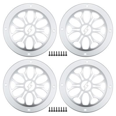 ACROPIX 3" Car Speaker Grills Cover Round 3 Inch Audio Speaker Subwoofer Guard Protector Case with Mounting Screws ABS Silver Tone - Pack of 4