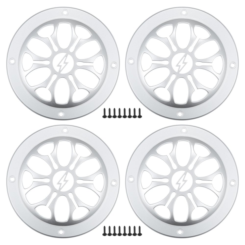 ACROPIX 3" Car Speaker Grills Cover Round 3 Inch Audio Speaker Subwoofer Guard Protector Case with Mounting Screws ABS Silver Tone - Pack of 4