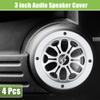 ACROPIX 3" Car Speaker Grills Cover Round 3 Inch Audio Speaker Subwoofer Guard Protector Case with Mounting Screws ABS Silver Tone - Pack of 4 view 2