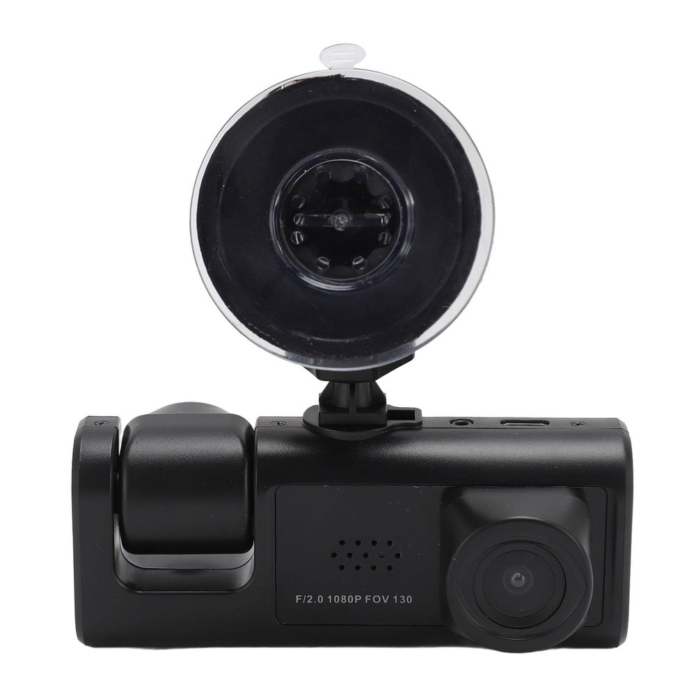 1080P Dash Cam with Front and Rear Inside, 3 Channel 24H Parking Monitor Car Camera, IR Night Vision/Loop Recording/G Sensor, 2.0Inch HD Display HDR WDR Dashcam with Lighter