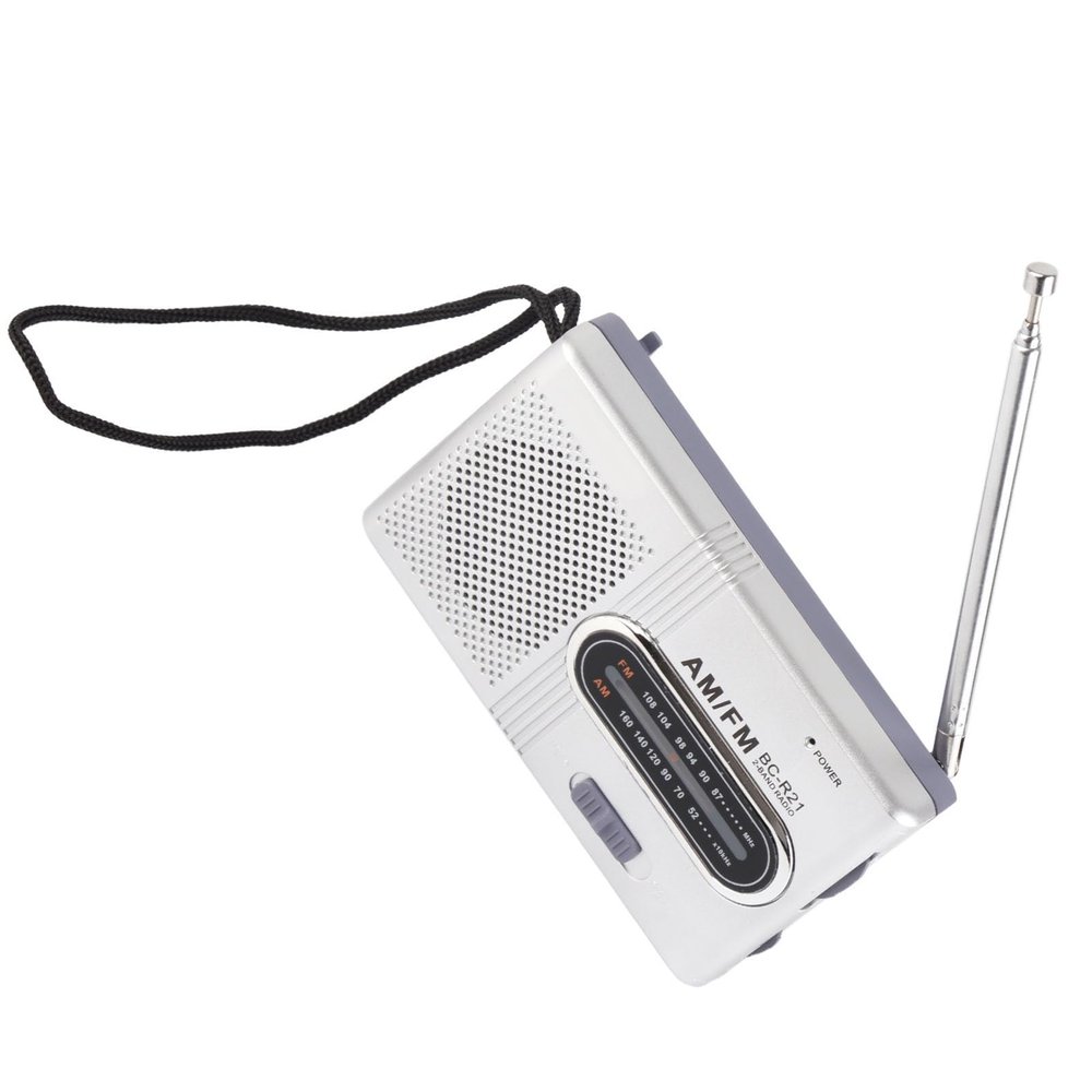 Acouto Portable AM FM Radio Battery Operated 5W Speaker Lasting Portable Pocket Transistor Radio Big Speaker Earphone Jack for Gift Elder Home Battery