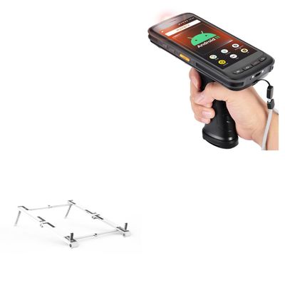 BoxWave Stand and Mount Compatible with Munbyn IPDA087 - Pocket Aluminum Stand 3-in-1, Portable Multi Angle Viewing Riser - Metallic Silver