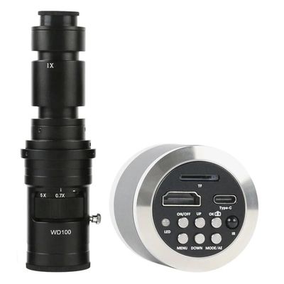 RADHAX Microscope Kit 48MP 4K 1080P Industrial Digital Video Type C Microscope Camera 100X 130X 180X 300X 200X 500X Zoom C Mount Lens Microscope Lens Adapters (Color : with 500X Lens)