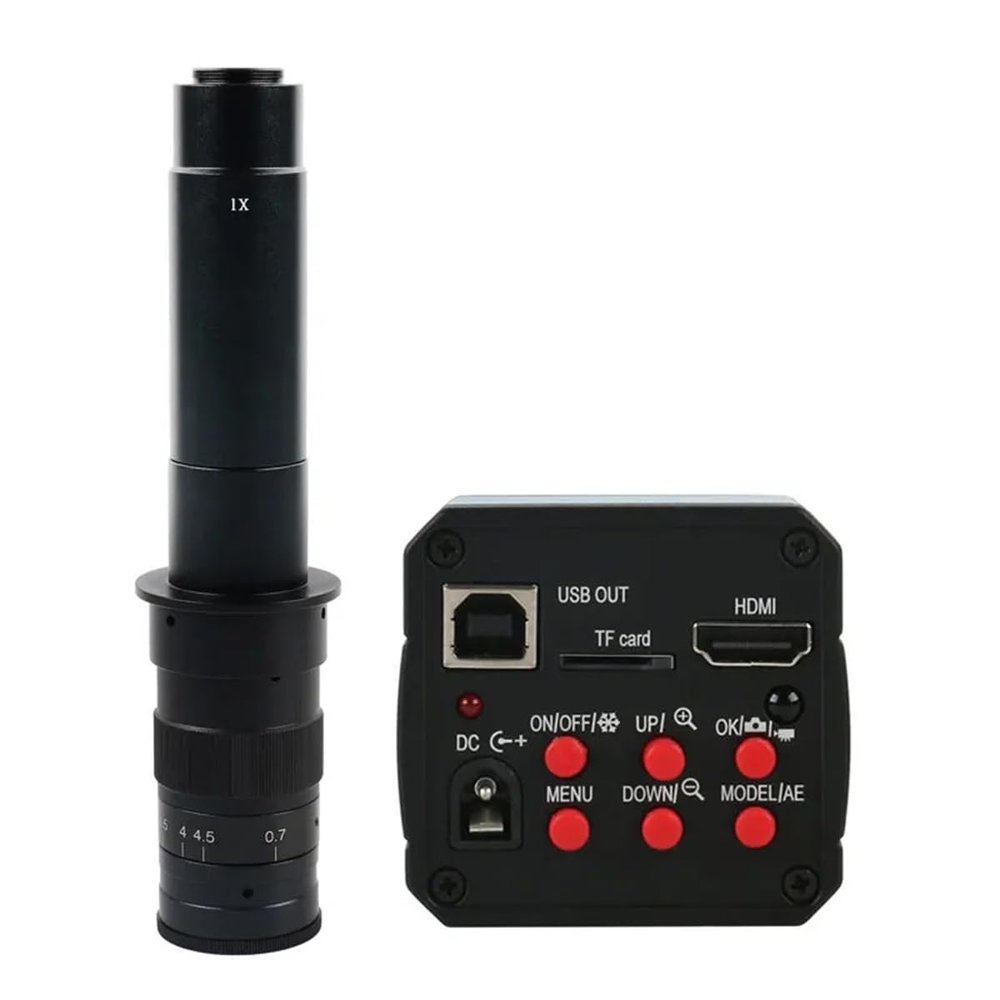 RADHAX Microscope Kit 18MP 1080P 60FPS USB Industry Video Microscope Camera Zoom C Mount Lens 56 LED Light Microscope Lens Adapters (Color : with 300X Lens)