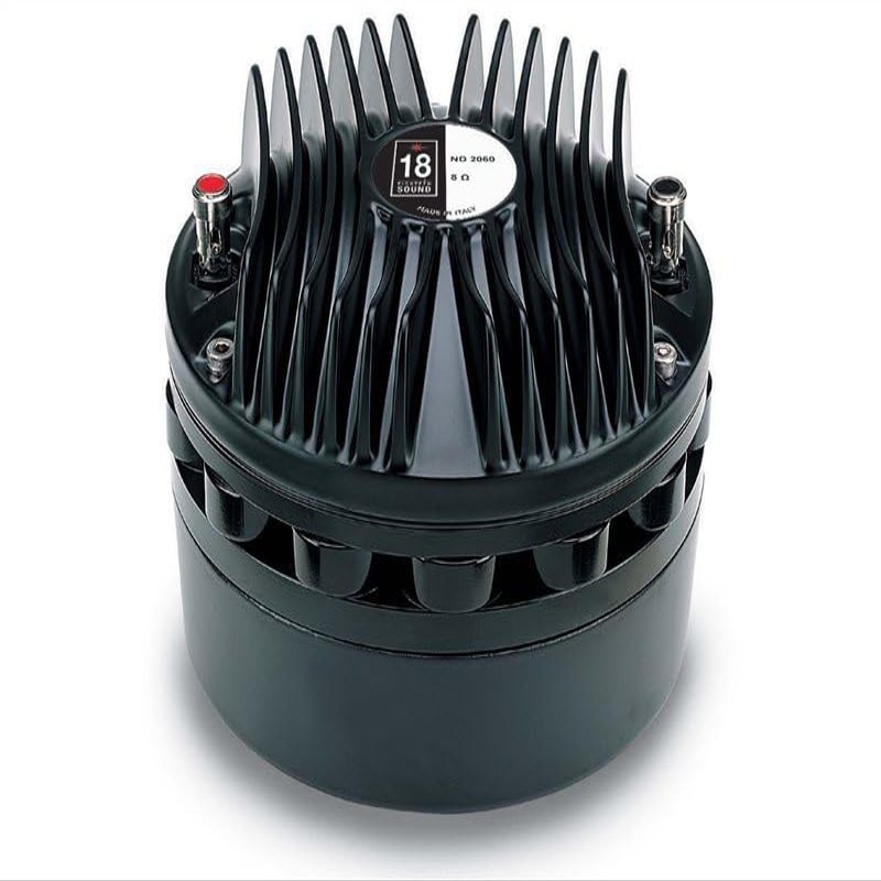 18 Sound ND2060-8 HF Driver 2-Inch NEO Aluminum Edgewound Voice Coil 100 Watt RMS 200 Watt Peak 8-Ohms Pro Audio Components Speakers Drivers for Motorcycle Car Audio Applications