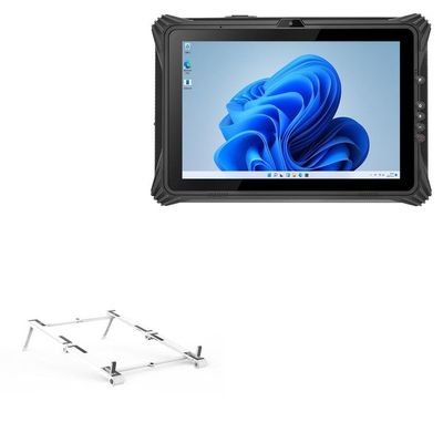 BoxWave Stand and Mount Compatible with Munbyn IRT09A - Pocket Aluminum Stand 3-in-1, Portable Multi Angle Viewing Riser - Metallic Silver