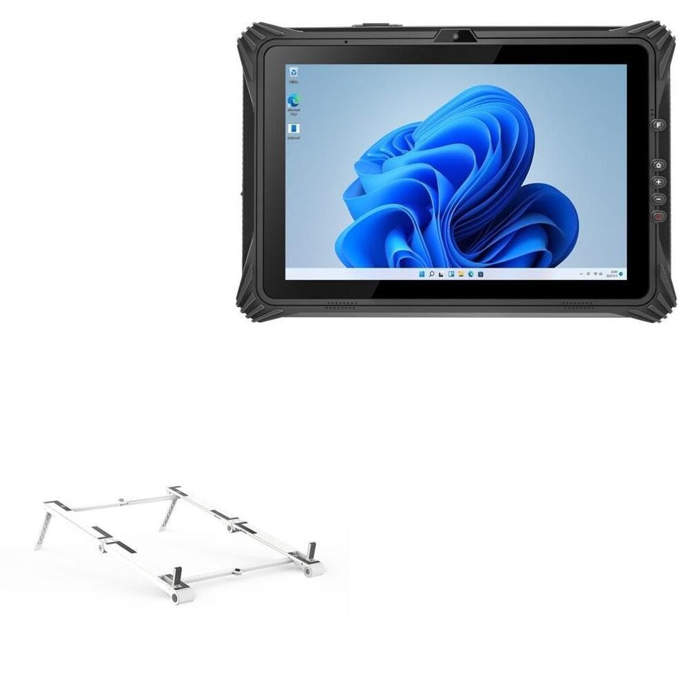BoxWave Stand and Mount Compatible with Munbyn IRT09A - Pocket Aluminum Stand 3-in-1, Portable Multi Angle Viewing Riser - Metallic Silver