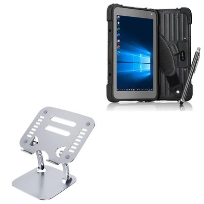 BoxWave Stand and Mount Compatible with Munbyn IRT04 - Executive VersaView Laptop Stand, Ergonomic Adjustable Viewing Angle Metallic Riser - Metallic Silver