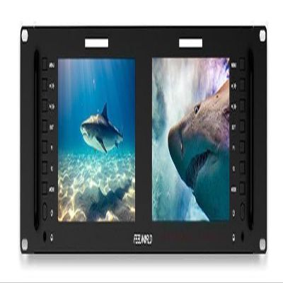 FEELWORLD D71 Plus-H Dual 7 Inch 3RU Rack Mount Monitor with Waveform 3D LUT 4K HDMI AV Input and Output 1920x1200IPS
