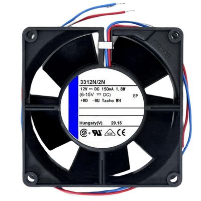 12V 3312N/2N 150mA 1.8W 9232 Cooling Fan 92X92X32MM 3-Wire