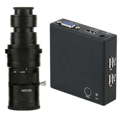 1080P 60FPS 2MP HDMI VGA Industrial Electronic Digital Video Microscope Camera & 200X C-Mount Lens For Phone PCB Repair
