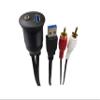 RonDexy Flush Mount Cable Kit 3 ft USB 3.0 Male to 3.0 Female and 2 RCA Male to 3.5mm Female AUX Extension Cable Dashboard Panel Dash Mount Port (3 feet) view 3