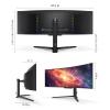 INNOCN 49" 49Q1S OLED Curved Gaming Monitor 5120 x 1440p 240Hz, 0.03ms, USB Type C 90W, HDMI 2.1, DisplayPort, USB Hub, Surrounding Speakers, Adaptive-Sync, Height Adjustable Stand, Black view 3