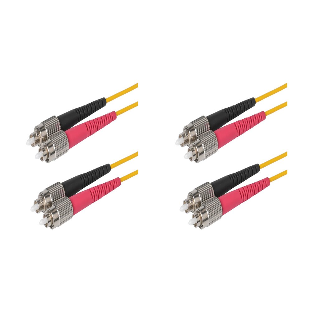 SpeedyFiberTX 2-Pack 80 Meter FC/APC to FC/APC Fiber Optic Patch Cable, Red and Black Boots, Corning SMF-28 Ultra Single-Mode 9/125um Optical Fiber, Duplex Yellow Riser OFNR Cable Jacket
