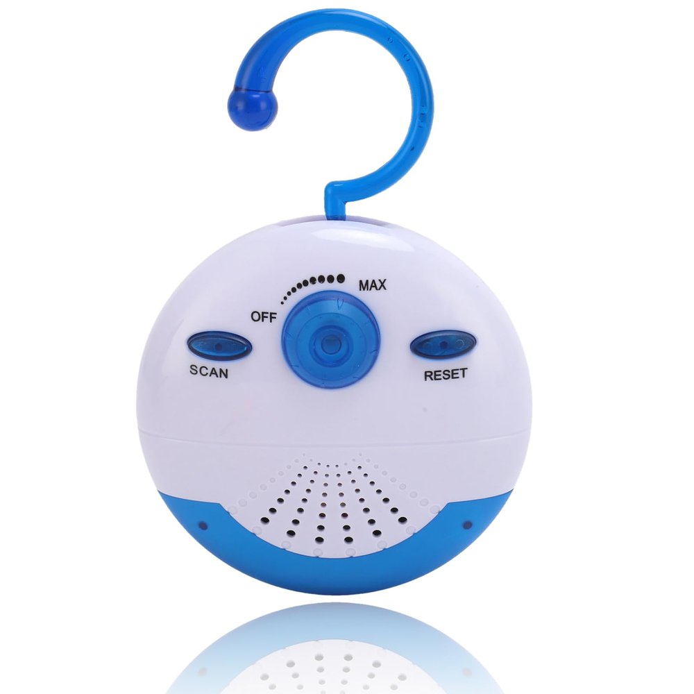 Shower Radio, Mini Portable FM Shower Radio, Built in Speaker for Bathroom Kitchen, Kayaking, Boating, Hiking, Shower Speaker FM Radio with HD Sound