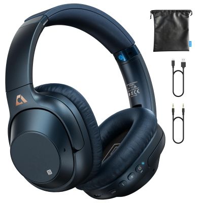 Lavales Bluetooth 5.2 Hybrid Active Noise Cancelling Headphones for Airplane Travel, 90H Playtime Wired and Wireless Over Ear ANC Headset for Adults, Android, Home Office