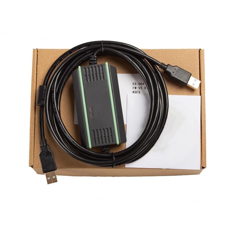 Applicable USB-Vigor PLC Programming Cable VB VH Series Communication Download Cable Transmission Data Cable FT232RL Chip Black Gold-Plated High-Speed Electromagnetic Isolation Model 3 Meters